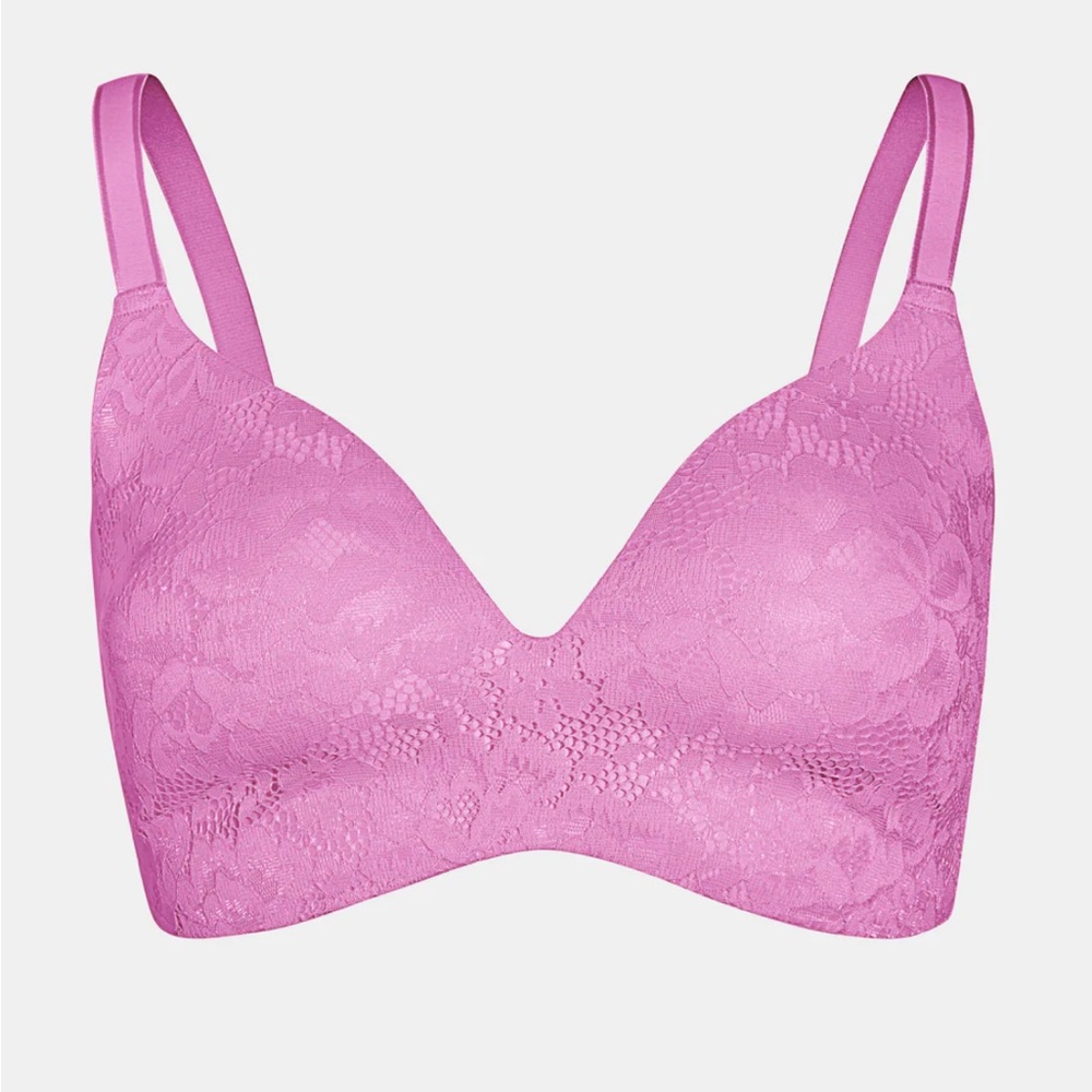 NWT ballet pink Knix lace wing woman contour bra